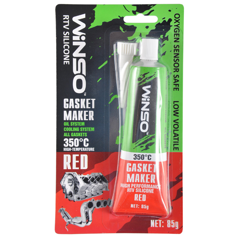 GASKET MAKER RED 85g +350⁰С Силіконовий герметик прокладок професійний червоний WINSO — фото товара №2