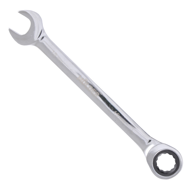 MOLDER Ключ комбінований з трещіткою CR-V, 15 мм, хромово-ванадієва сталь, — фото товара №2