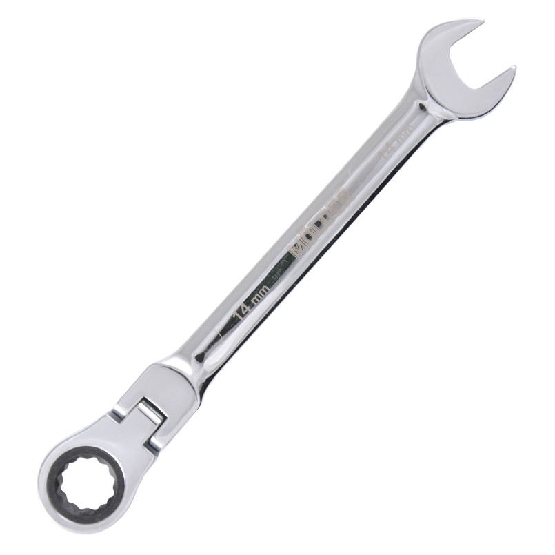 MOLDER Ключ комбінований з трещіткою та карданом CR-V, 14 мм, хромово-ванадієва сталь. — фото товара №2