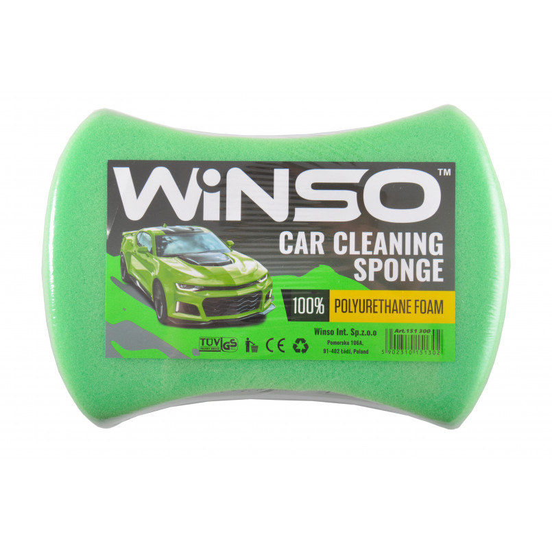Губка для миття авто WINSO з дрібними порами 200*140*60mm (зелена) — фото товара №2