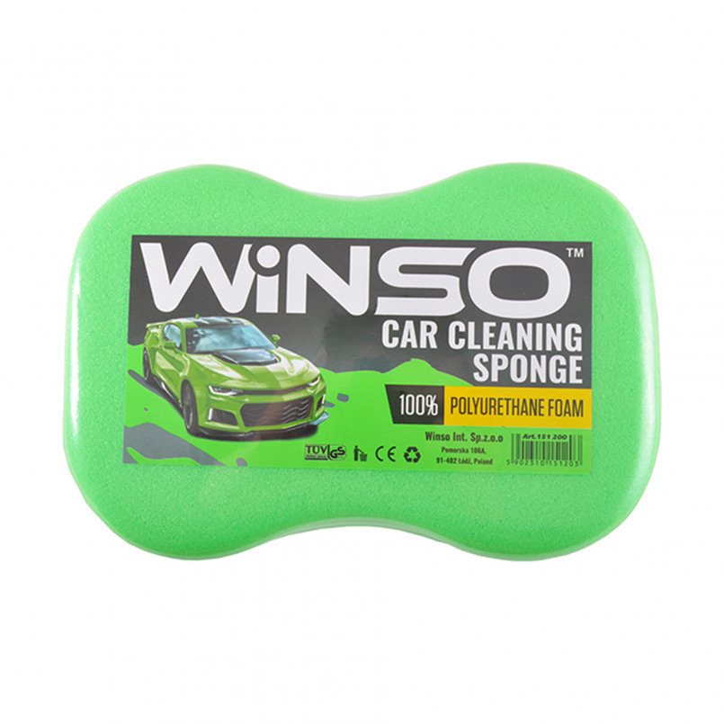 Губка для миття авто WINSO з дрібними порами 240*160*70mm (зелена) — фото товара №1
