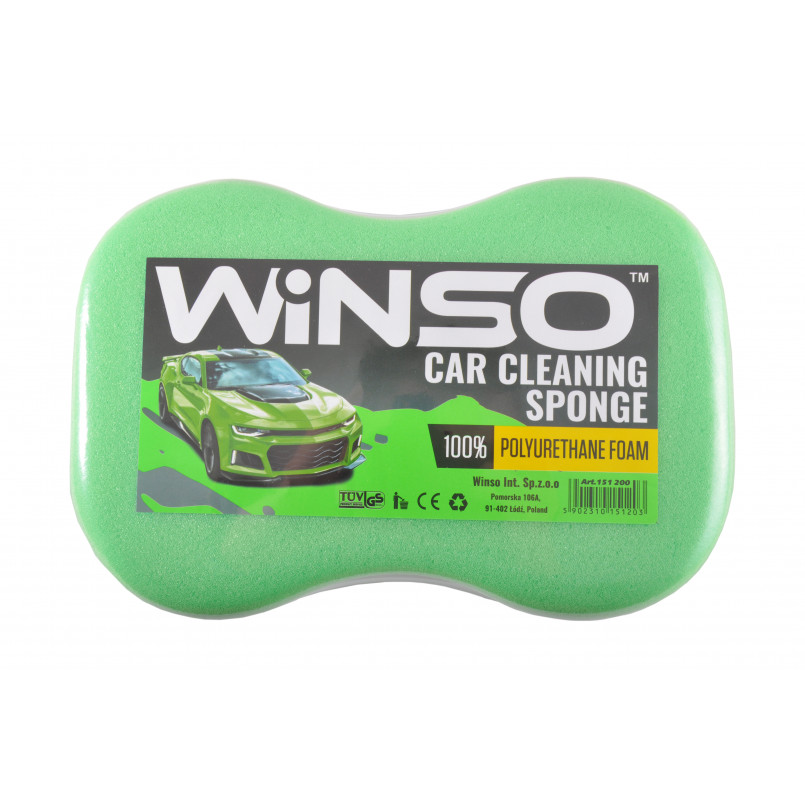 Губка для миття авто WINSO з дрібними порами 240*160*70mm (зелена) — фото товара №2