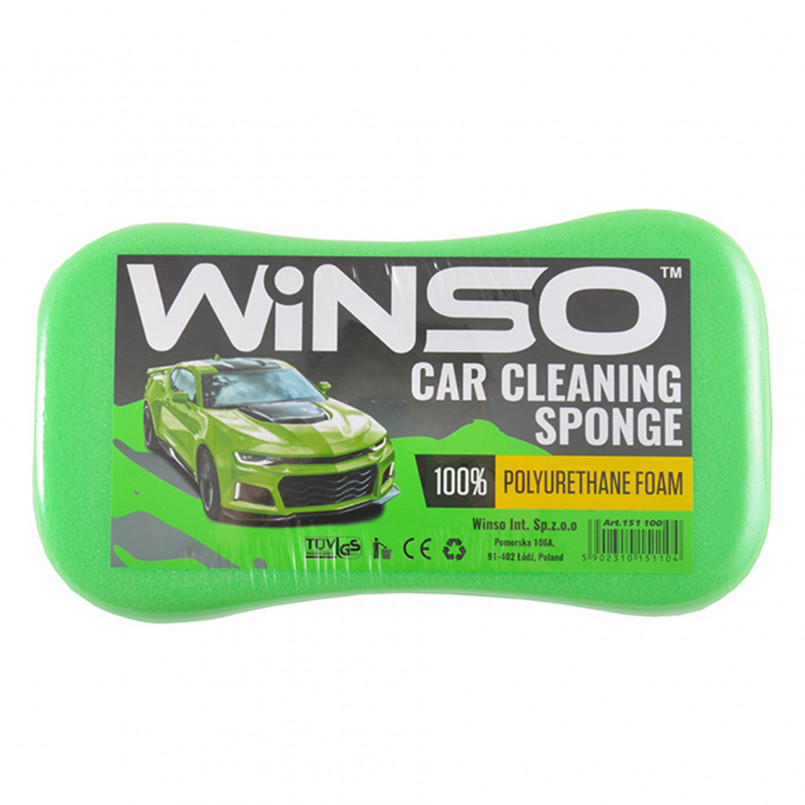 Губка для миття авто WINSO з дрібними порами 220*120*60mm (зелена) — фото товара №1