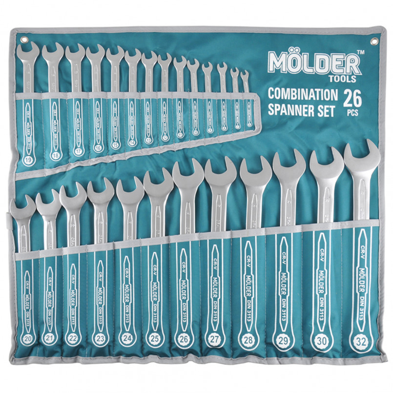 MOLDER Набір ключів комб. CR-V, 26шт., 6-32 мм, — фото товара MOLDER Набір ключів комб. CR-V, 26шт., 6-32 мм, — фото товара