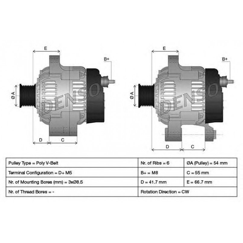 DAN1003  DENSO - Генератор — фото товара №3