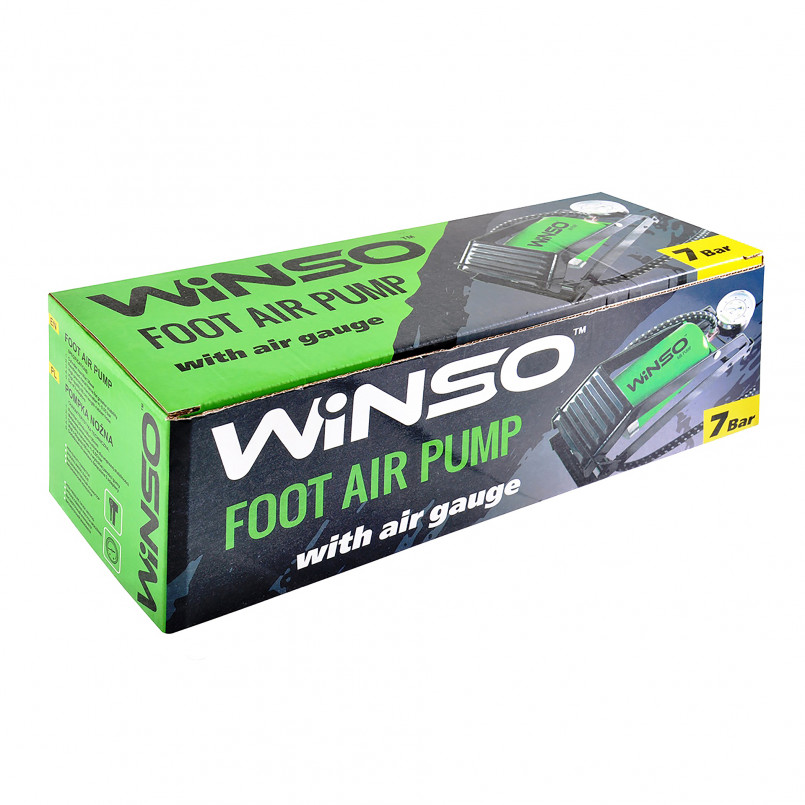 Насос ножний WINSO з маномет.,циліндир 80*130мм.,довж.шланга 60см.,в комплекті 3 адаптери (10шт/ящ) — фото товара №2