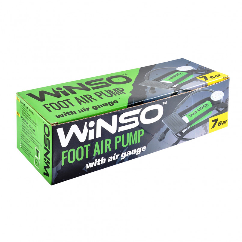Насос ножний WINSO з манометром, циліндир 55*120мм.,довж.шланга 60см.,в компл.3 адаптери  (25шт/ящ) — фото товара №2