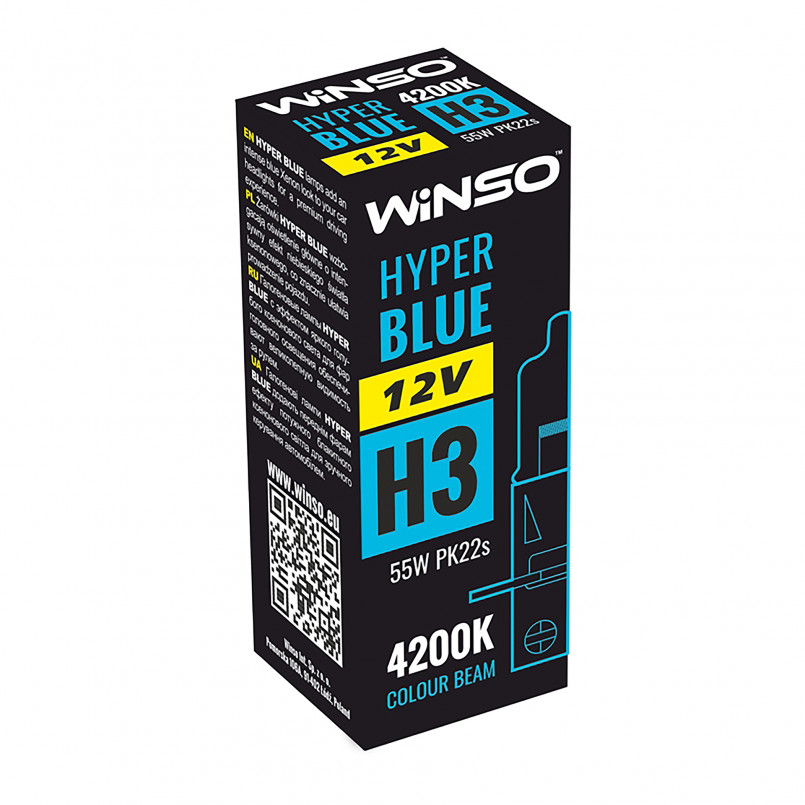 12V H3 HYPER BLUE 4200K 55W PK22s WINSO — фото товара №1