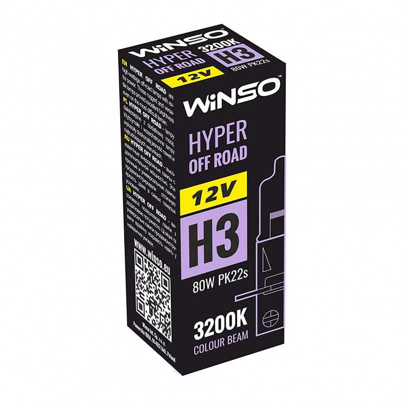 12V H3 HYPER OFF ROAD 80W PK22s WINSO — фото товара №1