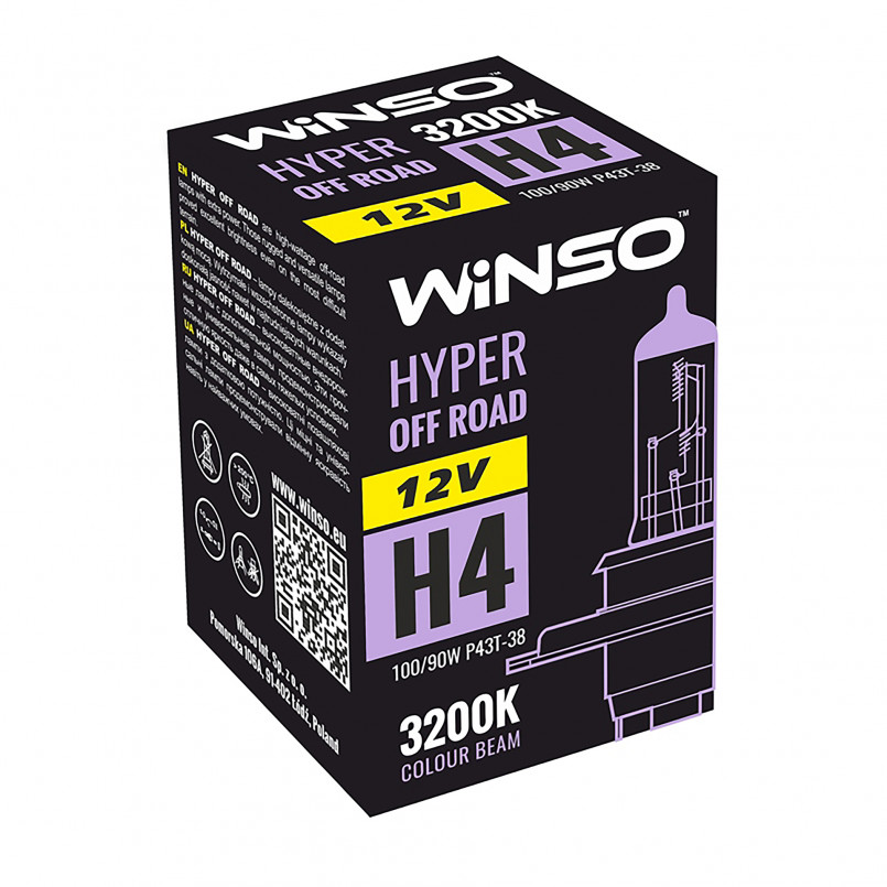 12V H4 HYPER OFF ROAD 100/90W P43t-38 WINSO — фото товара №1
