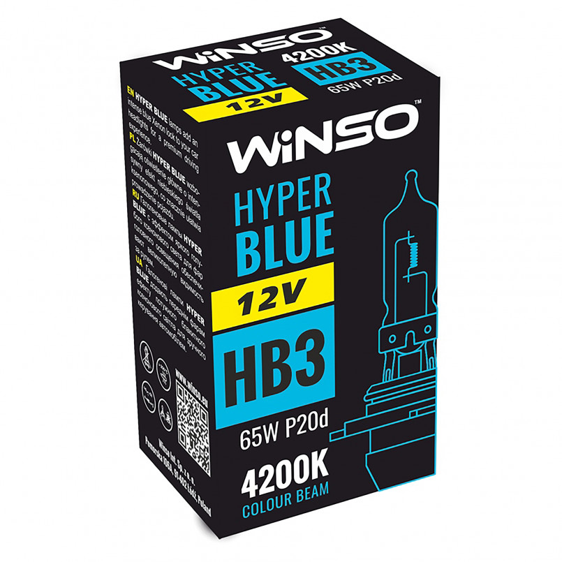12V HB3 HYPER BLUE 4200K 65W P20d WINSO — фото товара №1