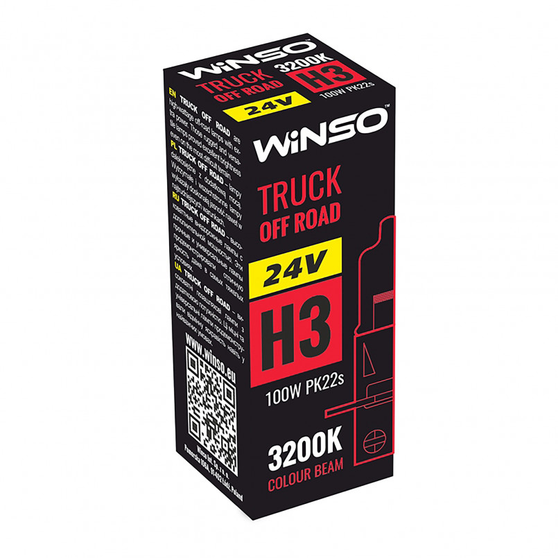 24V H3 TRUCK OFF ROAD 100W PK22s WINSO — фото товара №1