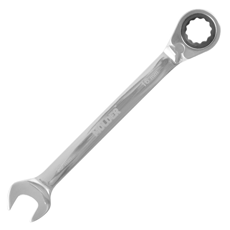 MOLDER Ключ комбінований з трещіткою та реверсом, кільце під кутом 15° CR-V, 16 мм (5/100) — фото товара №2
