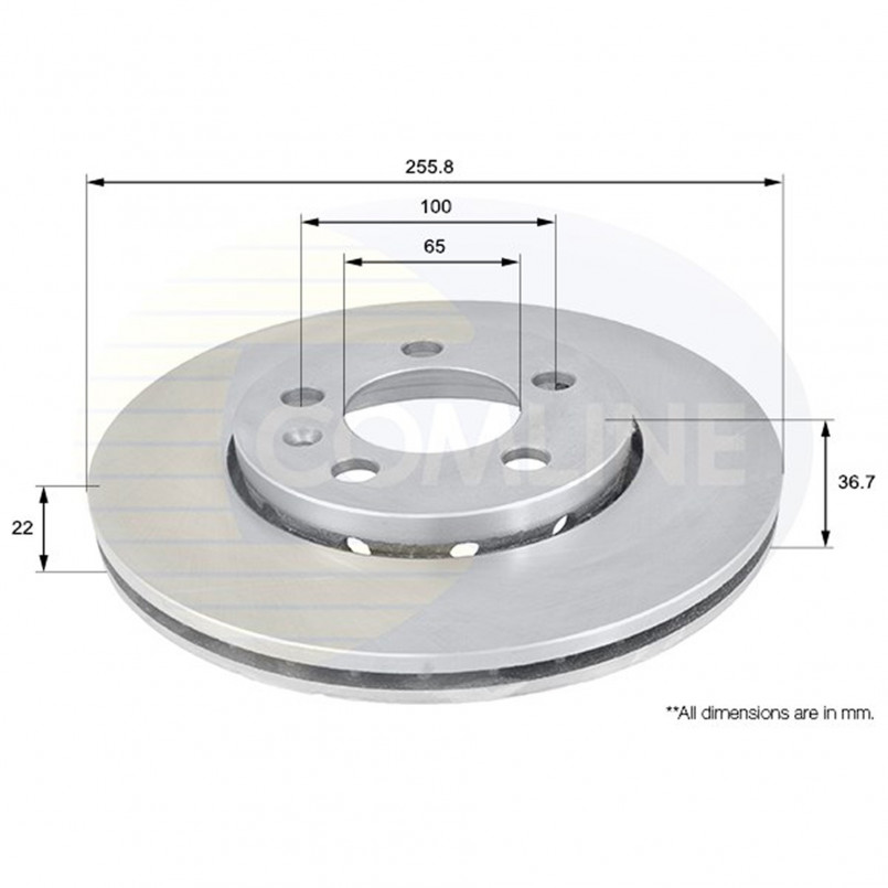 ADC1407V Comline - Диск гальмівний вентильований з покриттям — фото товара ADC1407V Comline - Диск гальмівний вентильований з покриттям — фото товара