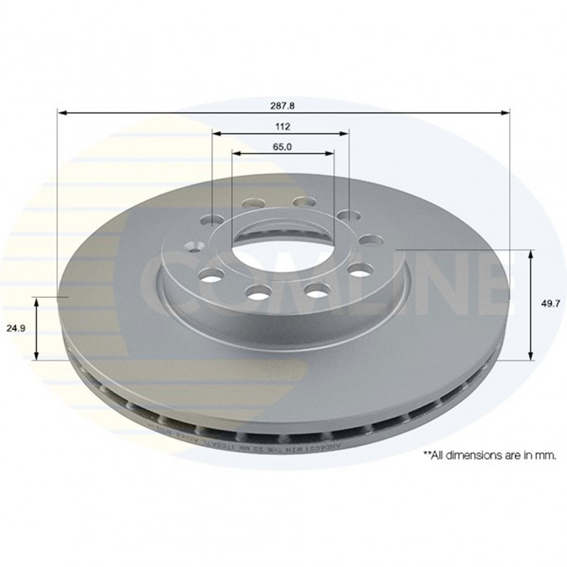 ADC1455V Comline - Диск гальмівний вентильований з покриттям — фото товара ADC1455V Comline - Диск гальмівний вентильований з покриттям — фото товара