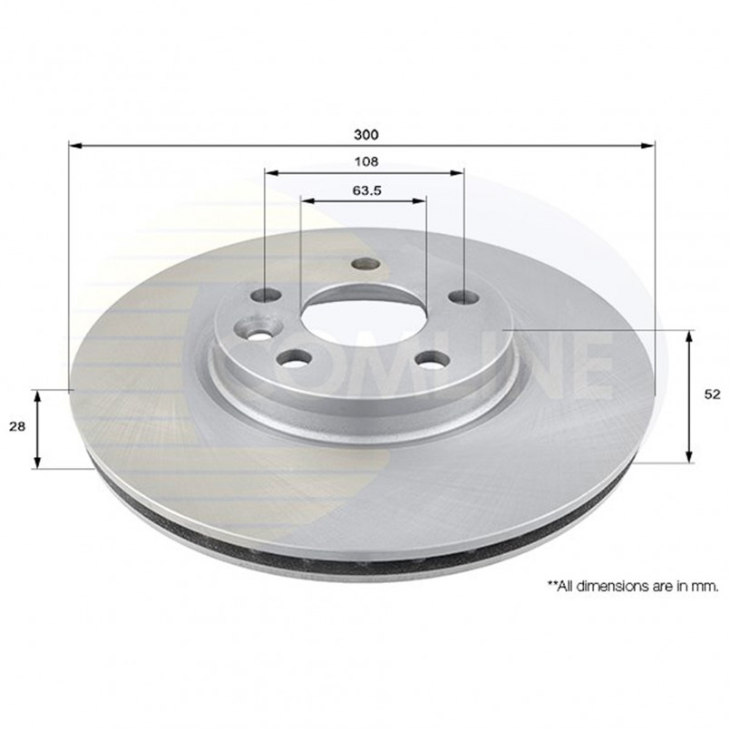 ADC1237V Comline - Диск гальмівний вентильований з покриттям — фото товара ADC1237V Comline - Диск гальмівний вентильований з покриттям — фото товара