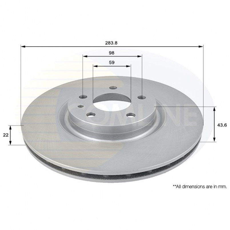 ADC1805V Comline - Диск гальмівний вентильований з покриттям — фото товара ADC1805V Comline - Диск гальмівний вентильований з покриттям — фото товара