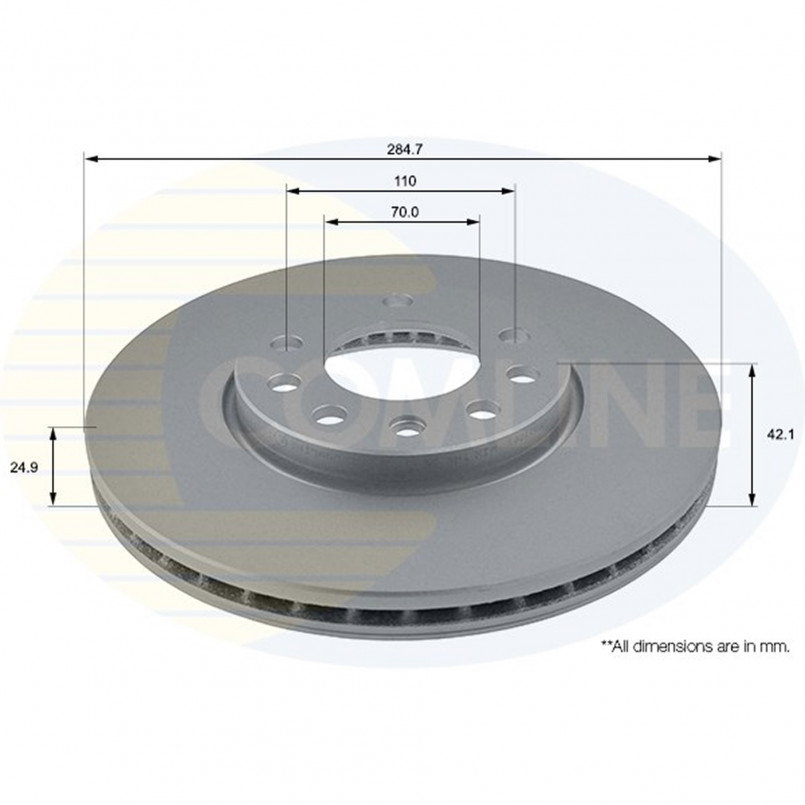 ADC1108V Comline - Диск гальмівний вентильований з покриттям — фото товара ADC1108V Comline - Диск гальмівний вентильований з покриттям — фото товара