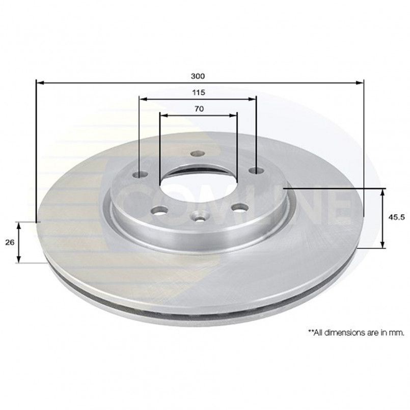 ADC1153V Comline - Диск гальмівний вентильований з покриттям — фото товара ADC1153V Comline - Диск гальмівний вентильований з покриттям — фото товара