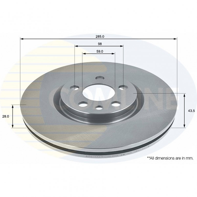 ADC1546V Comline - Диск гальмівний вентильований з покриттям — фото товара ADC1546V Comline - Диск гальмівний вентильований з покриттям — фото товара