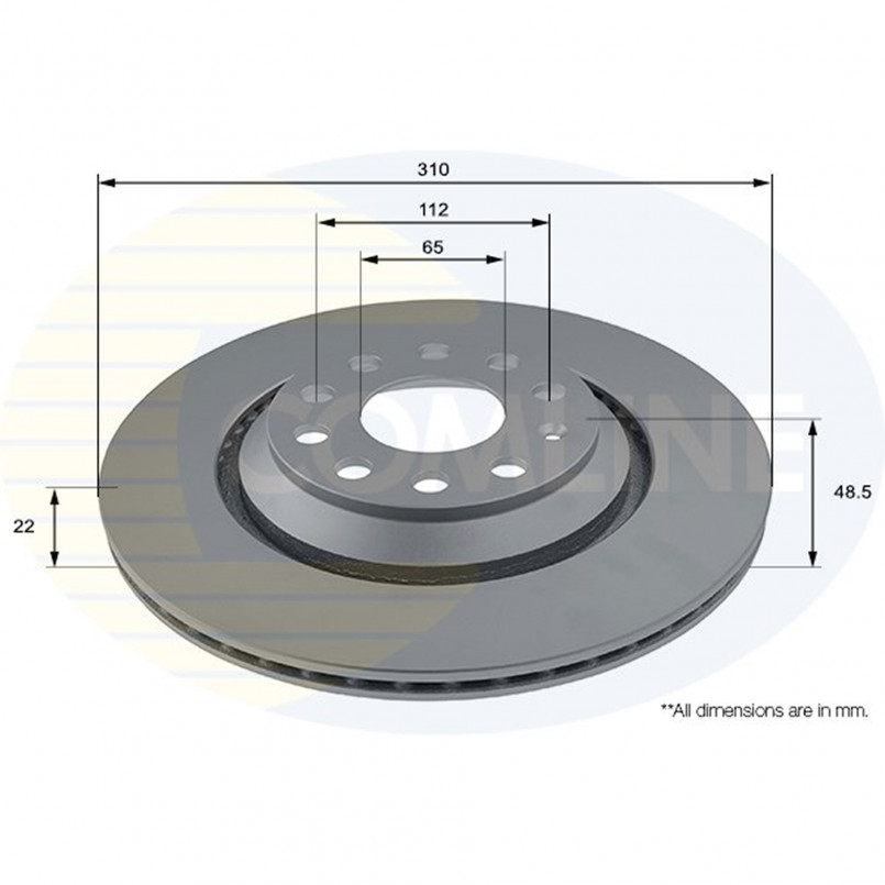 ADC1493V Comline - Диск гальмівний вентильований з покриттям — фото товара ADC1493V Comline - Диск гальмівний вентильований з покриттям — фото товара