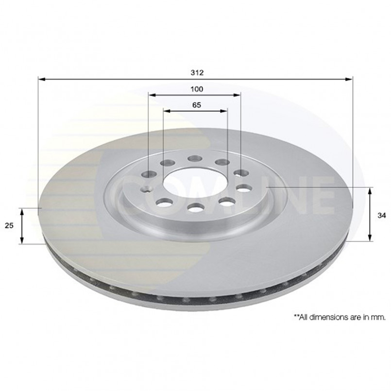 ADC1438V Comline - Диск гальмівний вентильований з покриттям — фото товара ADC1438V Comline - Диск гальмівний вентильований з покриттям — фото товара