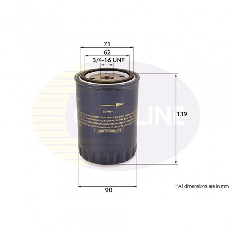 EOF078 Comline - Фільтр оливи ( аналогWL7217/OC262 ) — фото товара EOF078 Comline - Фільтр оливи ( аналогWL7217/OC262 ) — фото товара