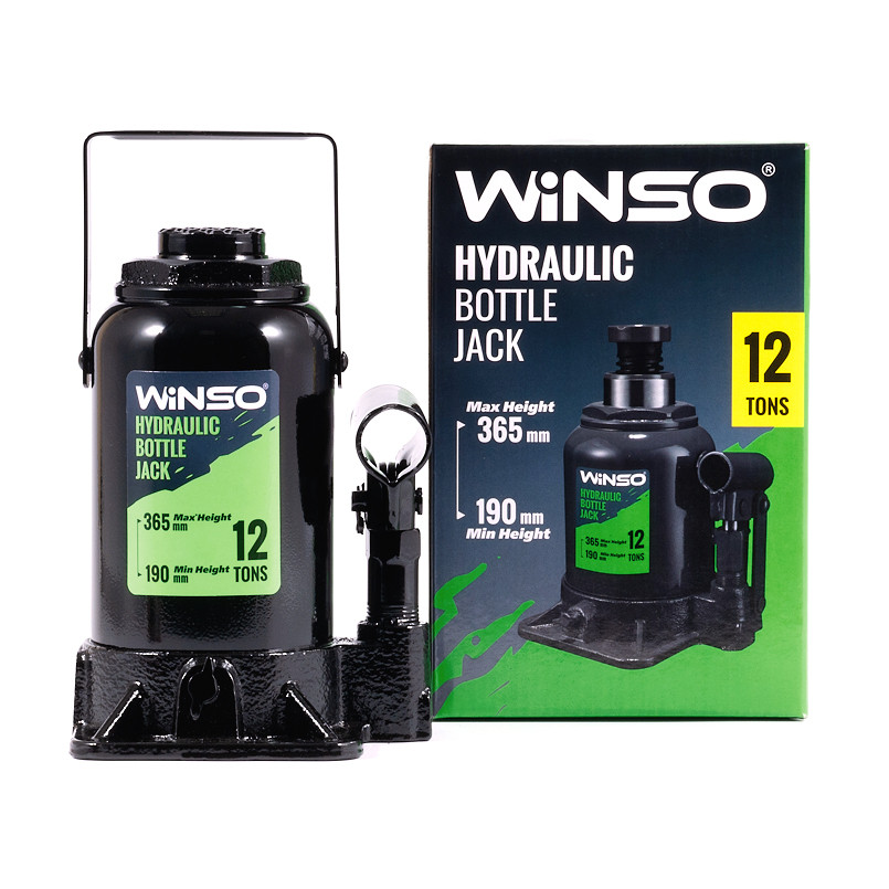 Домкрат гідравлічний, телескопічний, 12т., висота 190-365мм., картона упаковка (4 шт/ящ) — фото товара №1