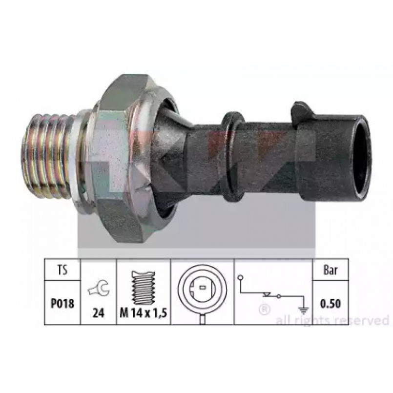 500 069 KW Датчик тиску масла (аналог EPS 1.800.069/Facet 7.0069 ) — фото товара