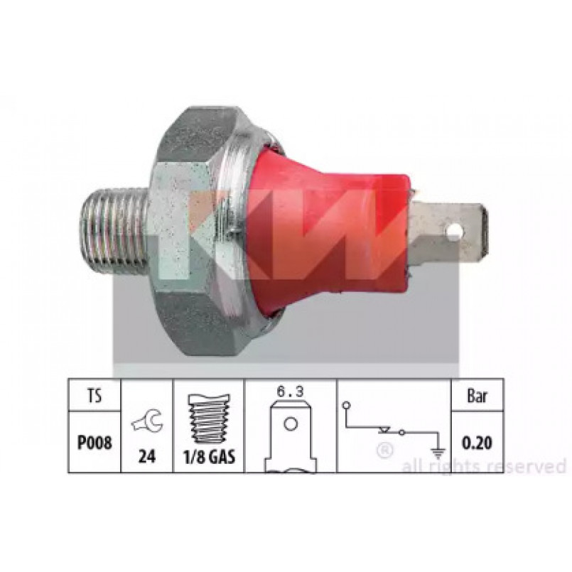 500 035 KW Датчик тиску масла (аналог EPS 1.800.035/Facet 7.0035 ) — фото товара