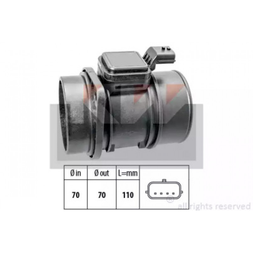 491 454 KW Витратомір повітря  (аналог EPS 1.991.454/Facet 10.1454 ) — фото товара