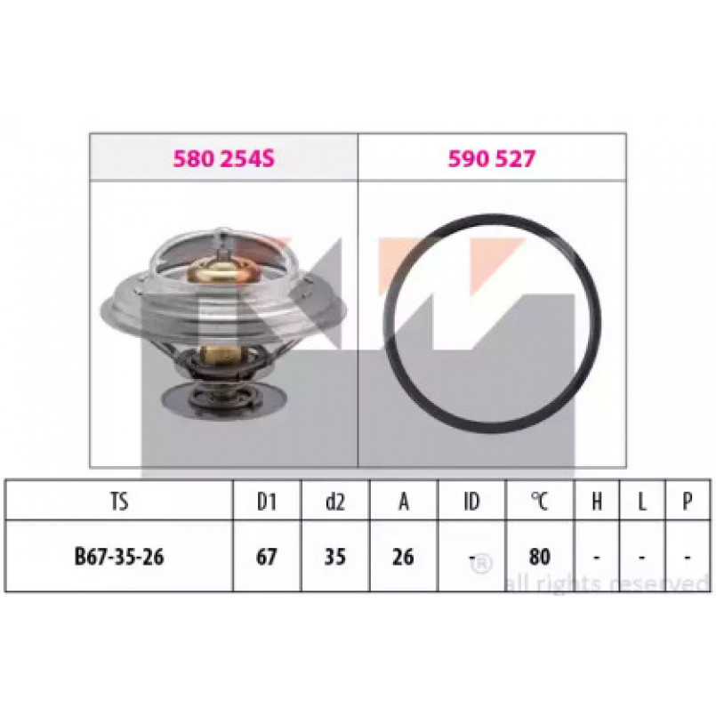 580 254 KW Термостат (аналог EPS 1.880.254/Facet 7.8254 ) — фото товара