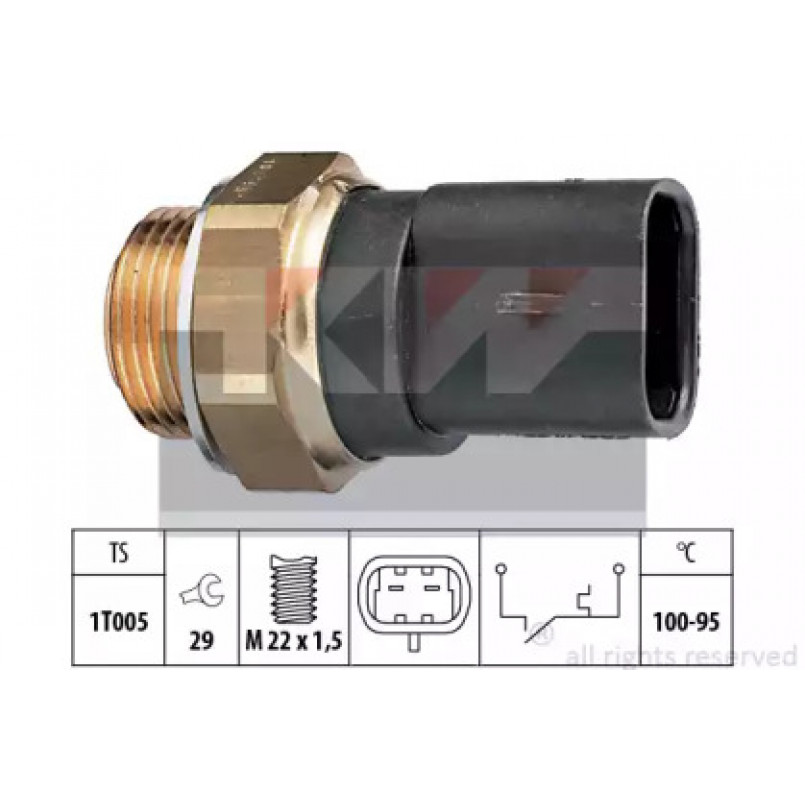 550 117 KW Датчик включення вентилятора (аналог EPS 1.850.117/Facet 7.5117 ) — фото товара