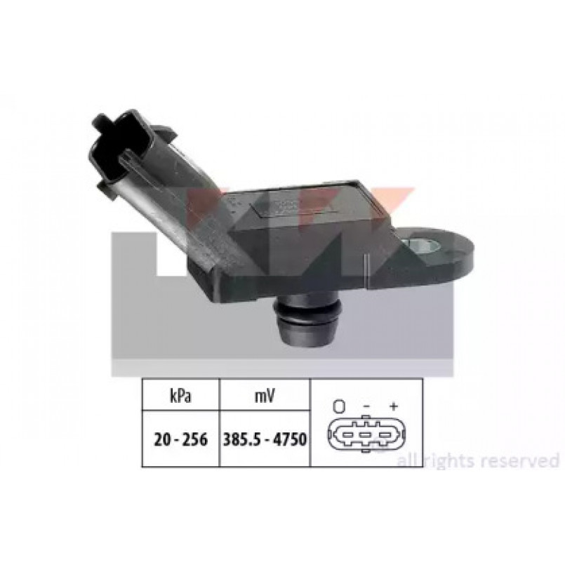 493 055 KW Датчик тиску повітря(вакуума) (аналог EPS 1.993.055/Facet 10.3055 ) — фото товара