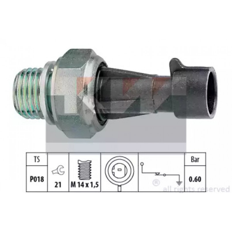 500 129 KW Датчик тиску масла (аналог EPS 1.800.129/Facet 7.0129 ) — фото товара