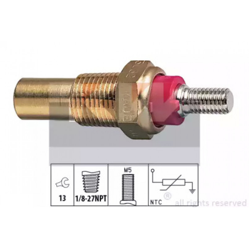 530 082 KW Датчик температури охолодж. рідини/масла/топлива (аналог EPS 1.830.082/Facet 7.3082 ) — фото товара