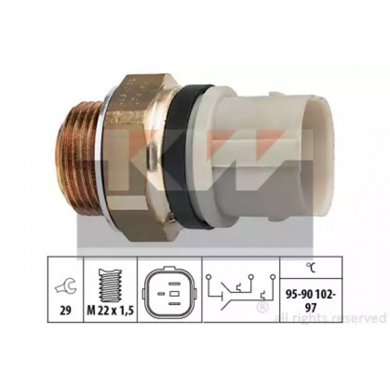 550 652 KW Датчик включення вентилятора (аналог EPS 1.850.652/Facet 7.5652 ) — фото товара