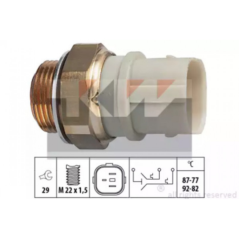 550 651 KW Датчик включення вентилятора (аналог EPS 1.850.651/Facet 7.5651 ) — фото товара