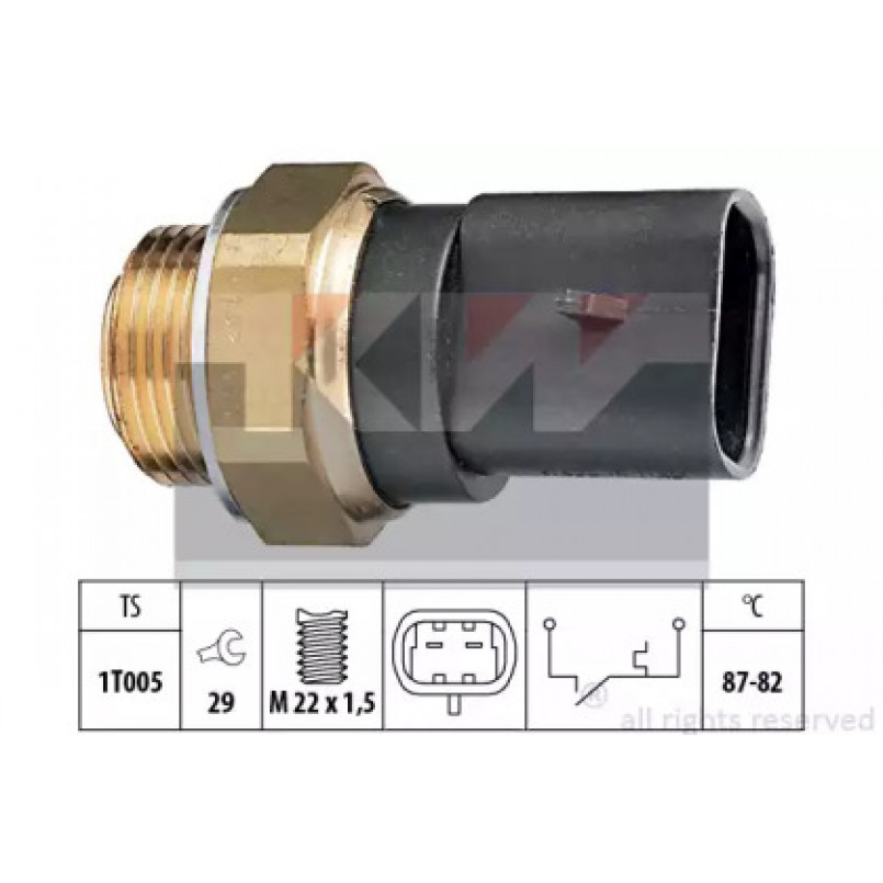 550 102 KW Датчик включення вентилятора (аналог EPS 1.850.102/Facet 7.5102 ) — фото товара