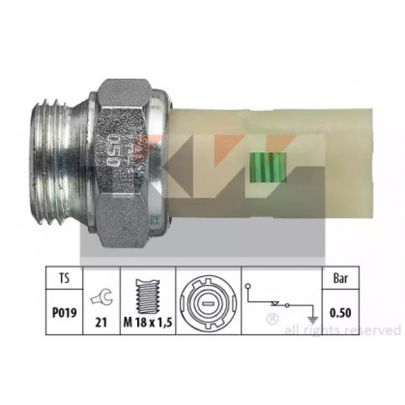 500 075 KW Датчик тиску масла (аналог EPS 1.800.075/Facet 7.0075 ) — фото товара
