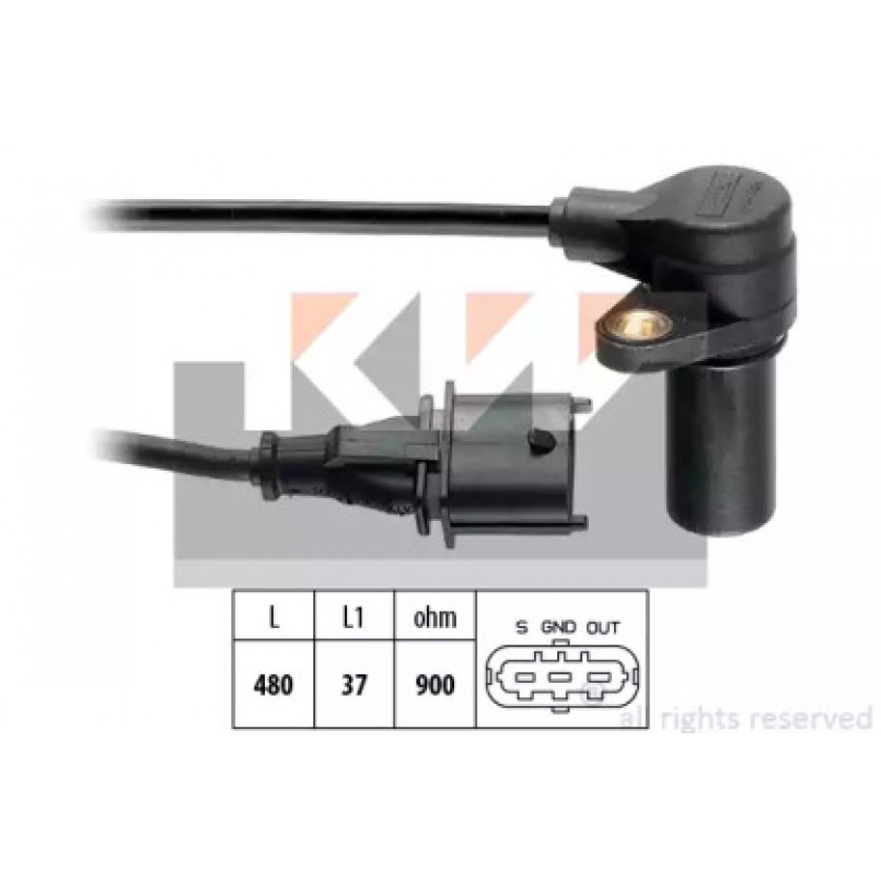 453 631 KW Датчик  р/вала,  к/вала (аналог EPS 1.953.631/Facet 9.0631 ) — фото товара