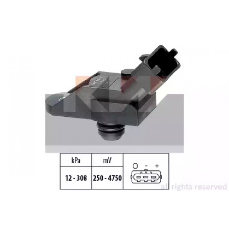 493 114 KW Датчик тиску повітря(вакуума) (аналог EPS 1.993.114/Facet 10.3114 ) — фото товара