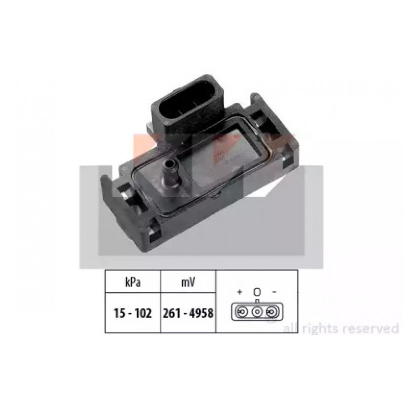493 001 KW Датчик тиску повітря(вакуума) (аналог EPS 1.993.001/Facet 10.3001 ) — фото товара