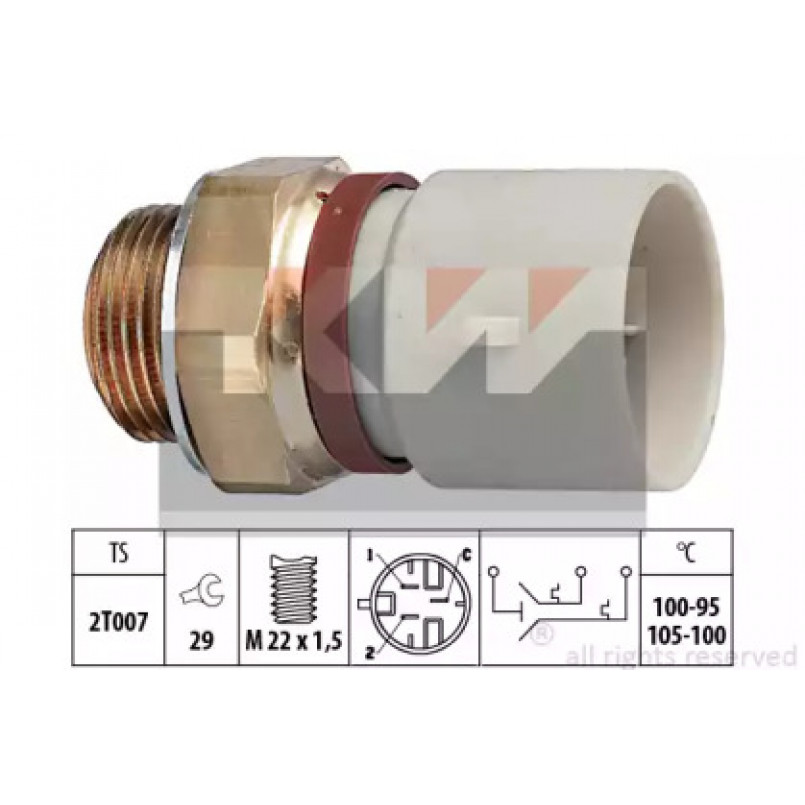 550 674 KW Датчик включення вентилятора (аналог EPS 1.850.674/Facet 7.5674 ) — фото товара