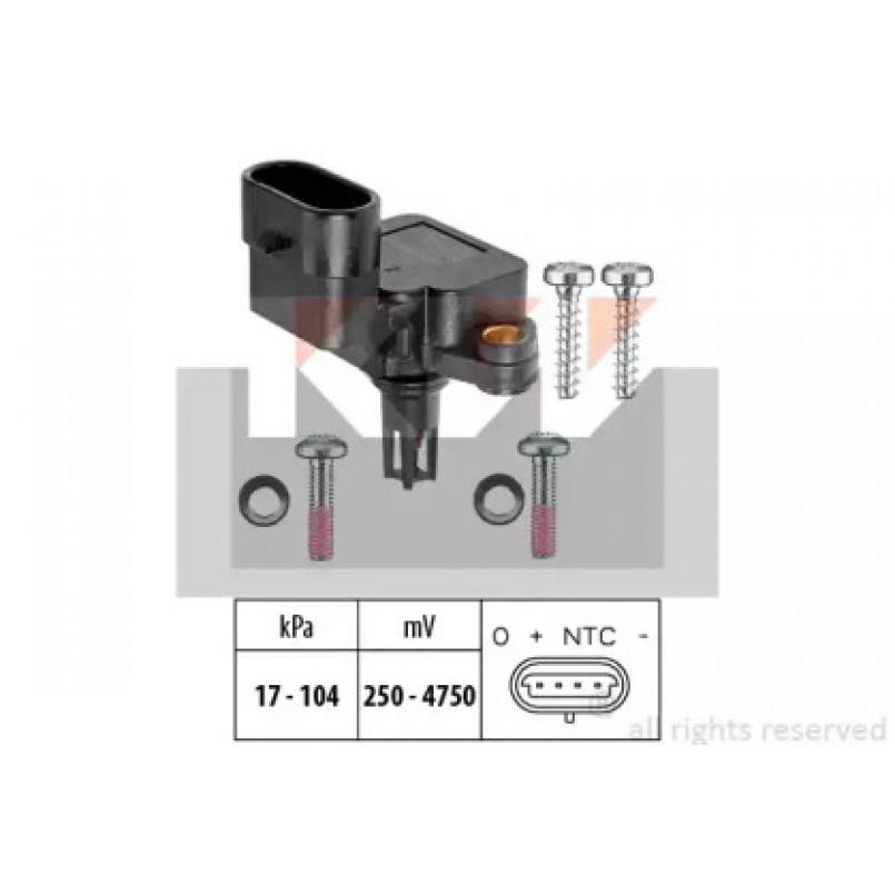 493 081 KW Датчик тиску повітря(вакуума) (аналог EPS 1.993.081/Facet 10.3081 ) — фото товара