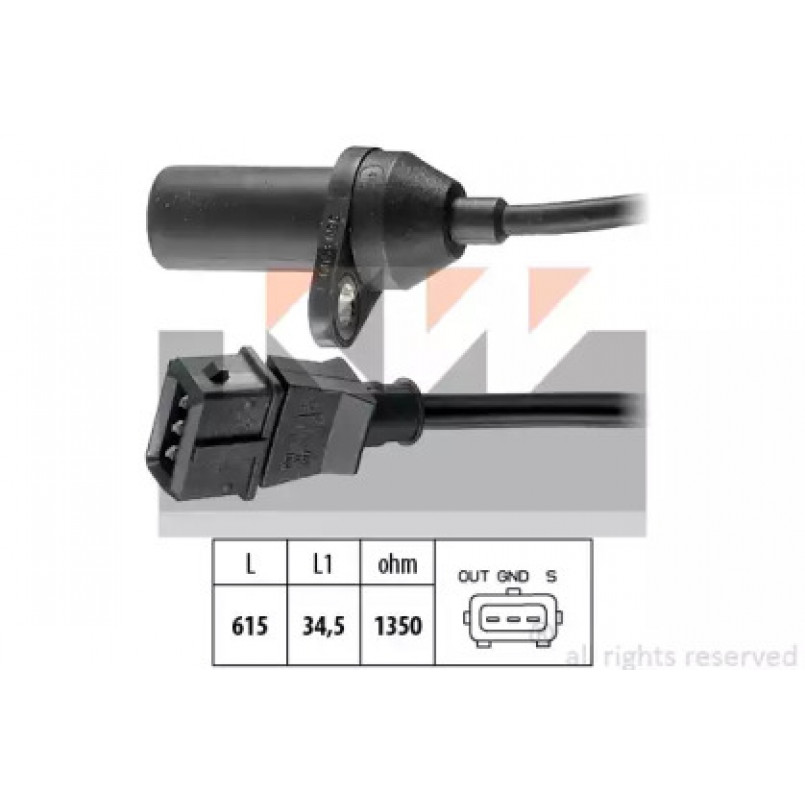 453 053 KW Датчик  р/вала,  к/вала (аналог EPS 1.953.053/Facet 9.0053 ) — фото товара