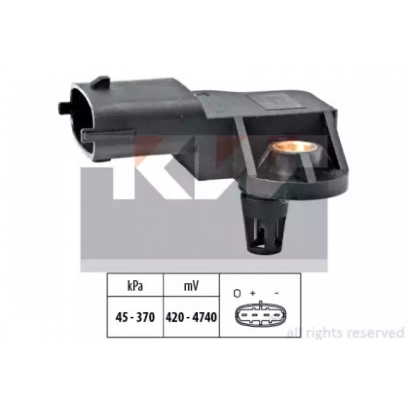 493 167 KW Датчик тиску повітря(вакуума) (аналог EPS 1.993.167/Facet 10.3167 ) — фото товара