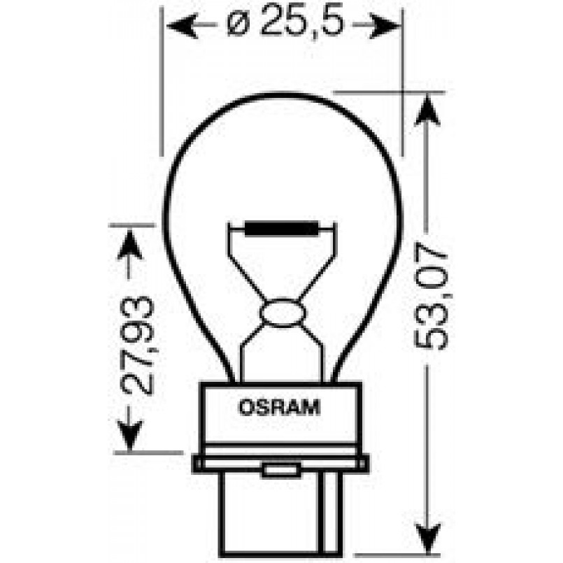 3156-UNV OSRAM Лампа P27W 12V 27W W2.5x16d ORIGINAL — фото товара №1