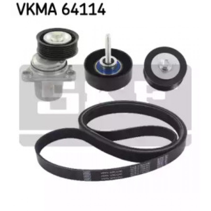 VKMA 64114 SKF Комплект поликлинових ременів (з роликами) — фото товара