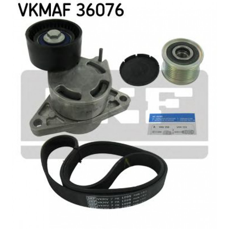 VKMAF 36076 SKF Комплект роликовий модуль натягувача ременя (ролик, ремінь) — фото товара
